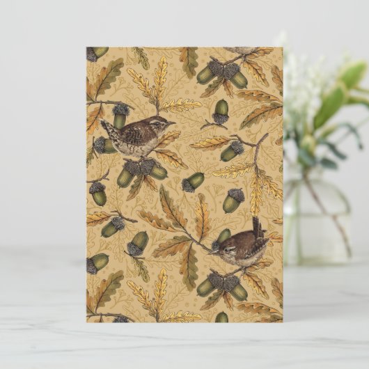 Wrens en eikels op honing (Staand voorkant)