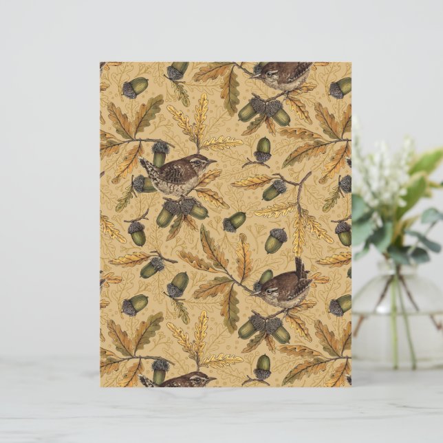 Wrens en eikels op honing (Staand voorkant)