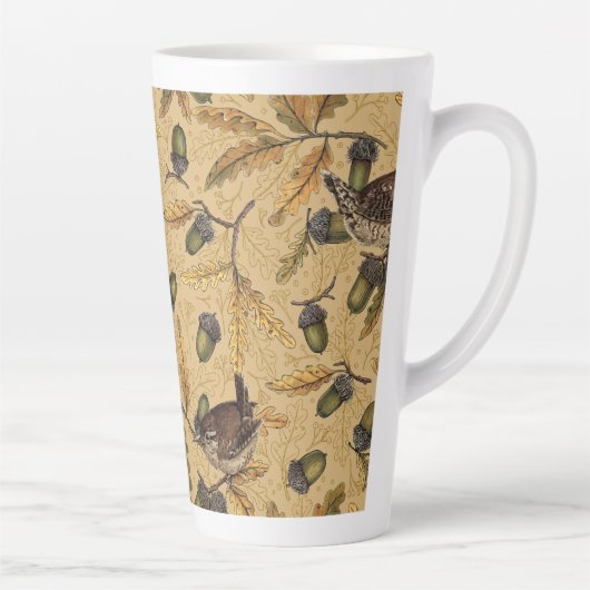 Wrens en eikels op honing latte mok (Rechts)