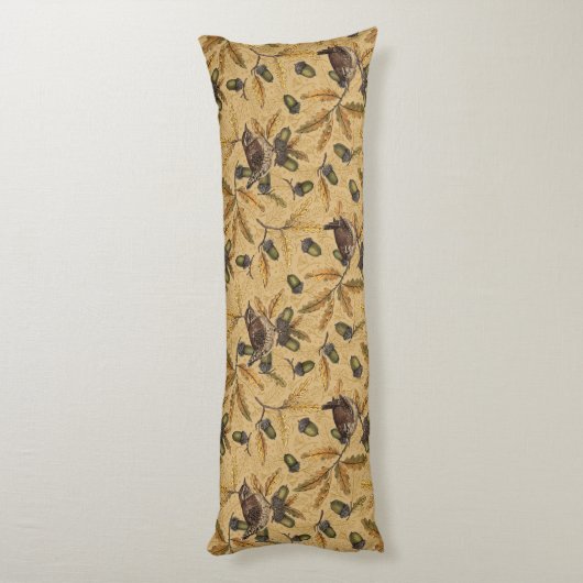 Wrens en eikels op honing lichaamskussen (Achterkant (Verticaal))