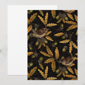 Wrens en eikels op zwart (Voorkant / Achterkant)