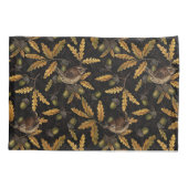 Wrens en eikels op zwart kussensloop (Achterkant-Links)