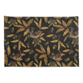 Wrens en eikels op zwart kussensloop (Achterkant-Rechts)