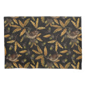 Wrens en eikels op zwart kussensloop (Voorkant-Links)