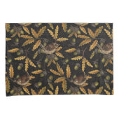 Wrens en eikels op zwart kussensloop (Voorkant-Rechts)