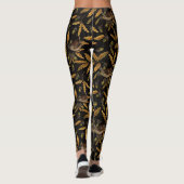 Wrens en eikels op zwart leggings (Achterkant)