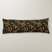 Wrens en eikels op zwart lichaamskussen (Achterkant)