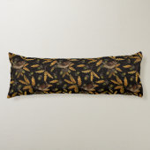 Wrens en eikels op zwart lichaamskussen (Voorkant)