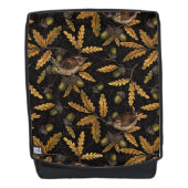 Wrens en eikels op zwart rugtassen (Voorkant)