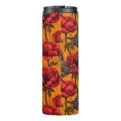 Wrens in een rode anemone-tuin thermische droogtro thermosbeker (Achterkant)