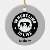 Wrestatie is het leven met Kerstmis Keramisch Ornament (Voorkant)