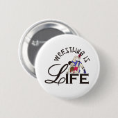 Wrestatie is leven ronde button 5,7 cm (Voorkant /achterkant)