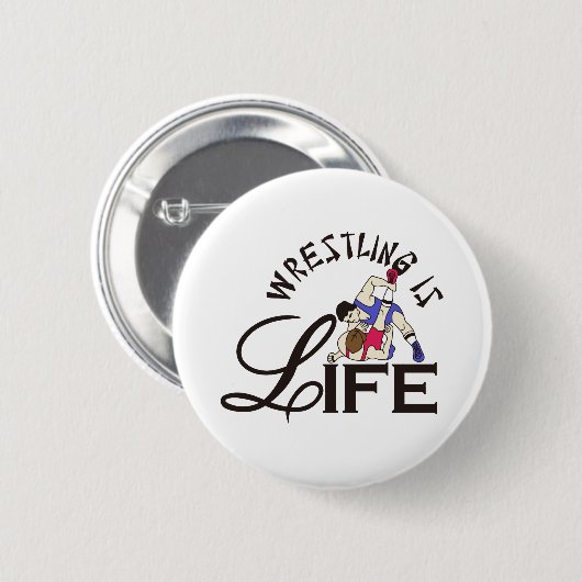 Wrestatie is leven ronde button 5,7 cm (Voorkant /achterkant)