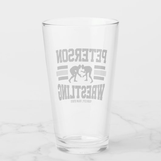 Wrestler ADD NAME School Athlete Wrestling Glas (Achterkant)
