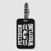 Wrestler ADD NAME School Athlete Wrestling Team Bagagelabel (Voorkant (verticaal))