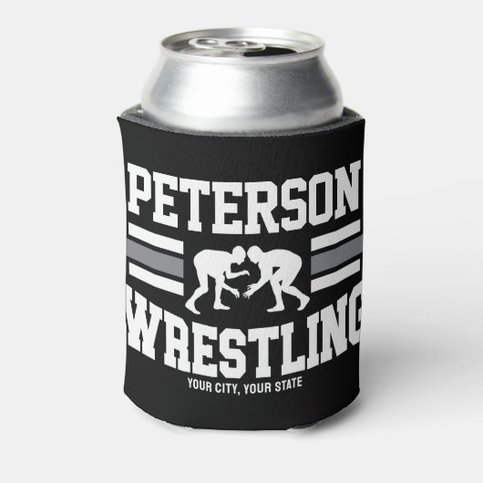 Wrestler ADD NAME School Athlete Wrestling Team Blikjeskoeler (Blikje Achterkant)