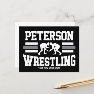 Wrestler ADD NAME School Athlete Wrestling Team Briefkaart