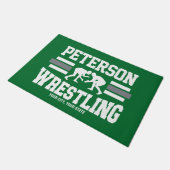 Wrestler ADD NAME School Athlete Wrestling Team Deurmat (Schuin)