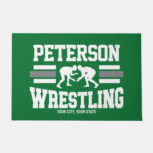 Wrestler ADD NAME School Athlete Wrestling Team Deurmat (Voorkant)