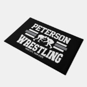 Wrestler ADD NAME School Athlete Wrestling Team Deurmat (Schuin)