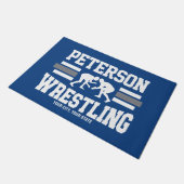 Wrestler ADD NAME School Athlete Wrestling Team Deurmat (Schuin)