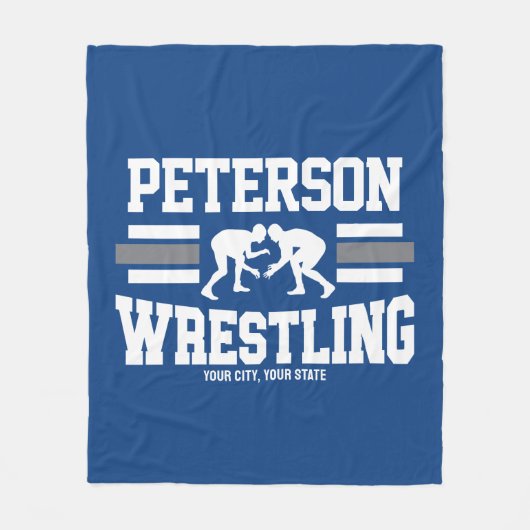 Wrestler ADD NAME School Athlete Wrestling Team Fleece Deken (Voorkant)