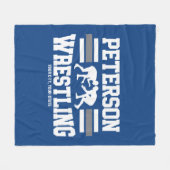 Wrestler ADD NAME School Athlete Wrestling Team Fleece Deken (Voorkant (Horizontaal))