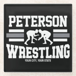Wrestler ADD NAME School Athlete Wrestling Team Glazen Onderzetter