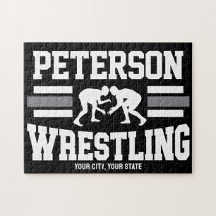 Wrestler ADD NAME School Athlete Wrestling Team Legpuzzel