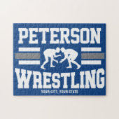 Wrestler ADD NAME School Athlete Wrestling Team Legpuzzel (Horizontaal)