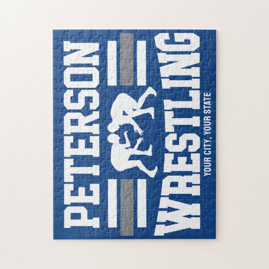 Wrestler ADD NAME School Athlete Wrestling Team Legpuzzel (Verticaal)