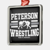 Wrestler ADD NAME School Athlete Wrestling Team Metalen Ornament (Links)