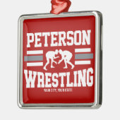 Wrestler ADD NAME School Athlete Wrestling Team Metalen Ornament (Links)