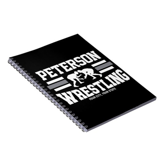 Wrestler ADD NAME School Athlete Wrestling Team Notitieboek (Rechterzijde)