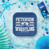 Wrestler ADD NAME School Athlete Wrestling Team Papieren Bordje (Feest)