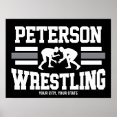 Wrestler ADD NAME School Athlete Wrestling Team Poster (Voorkant)