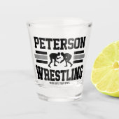 Wrestler ADD NAME School Athlete Wrestling Team Shot Glas (Voorkant)