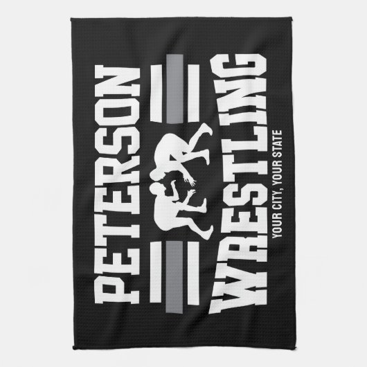 Wrestler ADD NAME School Athlete Wrestling Team Theedoek (Verticaal)