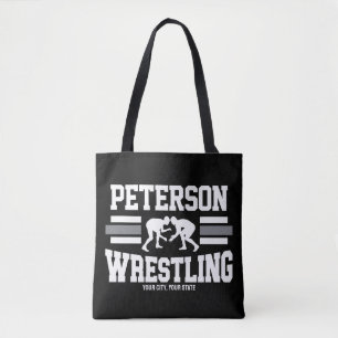 Wrestler ADD NAME School Athlete Wrestling Team Tote Bag