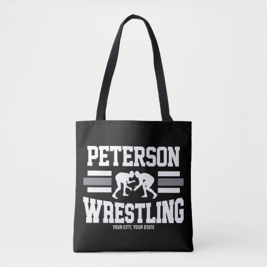 Wrestler ADD NAME School Athlete Wrestling Team Tote Bag (Voorkant)