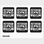 Wrestler ADD NAME School Athlete Wrestling Team Vierkante Sticker (Vel)