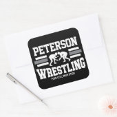 Wrestler ADD NAME School Athlete Wrestling Team Vierkante Sticker (Envelop)