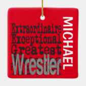 Wrestler Extraordinaire CUSTOM Ceramic Ornamed Keramisch Ornament (Achterkant)