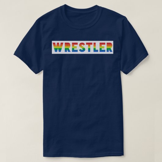 Wrestler Gay Pride Rainbow Wrestling T-shirt (Design voorkant)