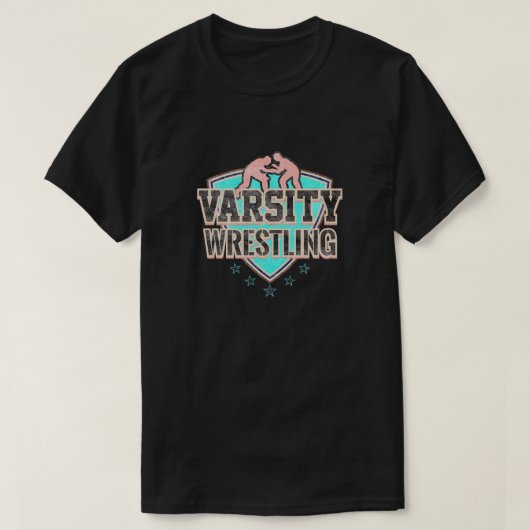 Wrestler Gift Varsity Wrestling Team Cadeau T-shirt (Design voorkant)