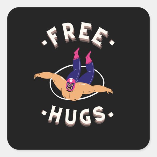 Wrestler Lucha Libre Mexican Wrestling Vierkante Sticker (Voorkant)