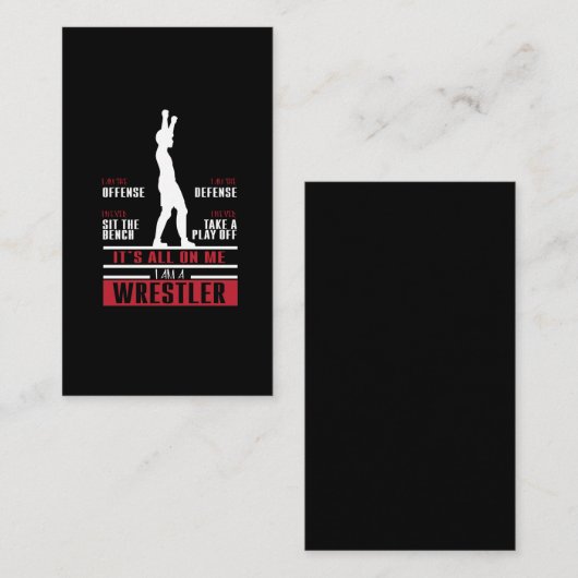 Wrestler spoelverkuistel visitekaartje (Voorkant / Achterkant)