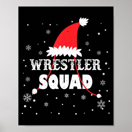 Wrestler Squad Christmas Wrestling Matching Xmas Poster (Voorkant)