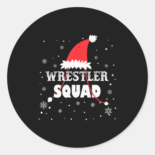 Wrestler Squad Christmas Wrestling Matching Xmas Ronde Sticker (Voorkant)