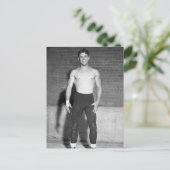 Wrestler uit de jaren veertig briefkaart (Staand voorkant)